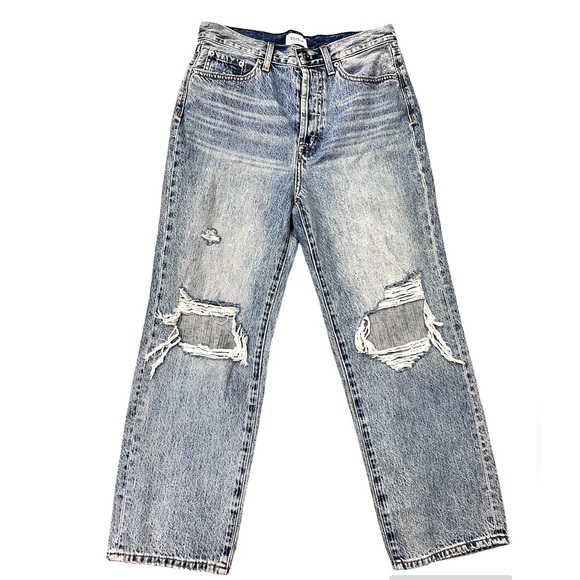 Pistola Cassie Super High Rise Straight Crop Jeans in Blossom Distressed - Picture 4 of 7